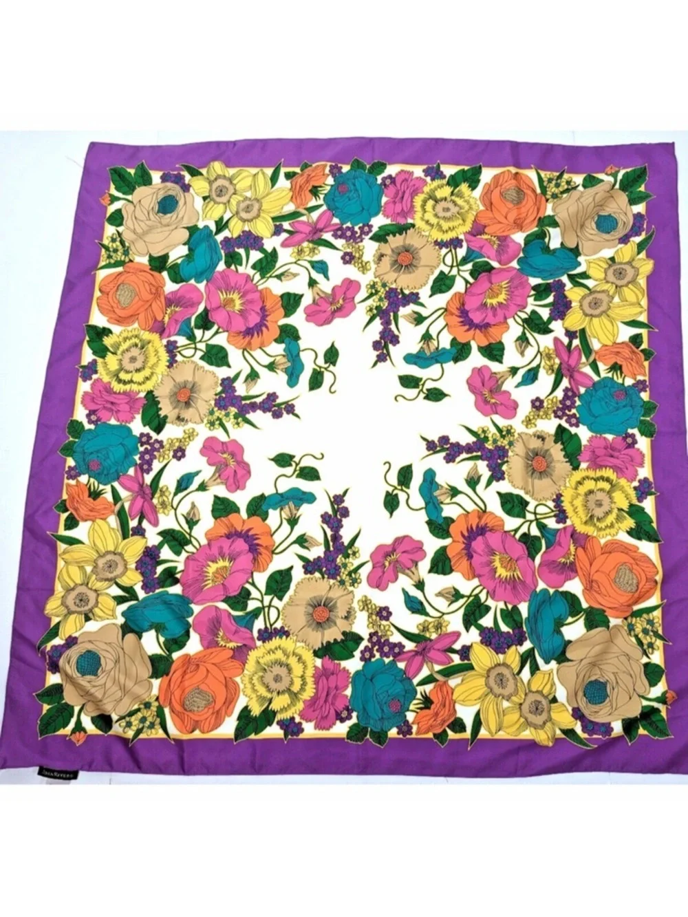 Joan Rivers Classics Collection Vintage Colorful Floral Scarf Wrap